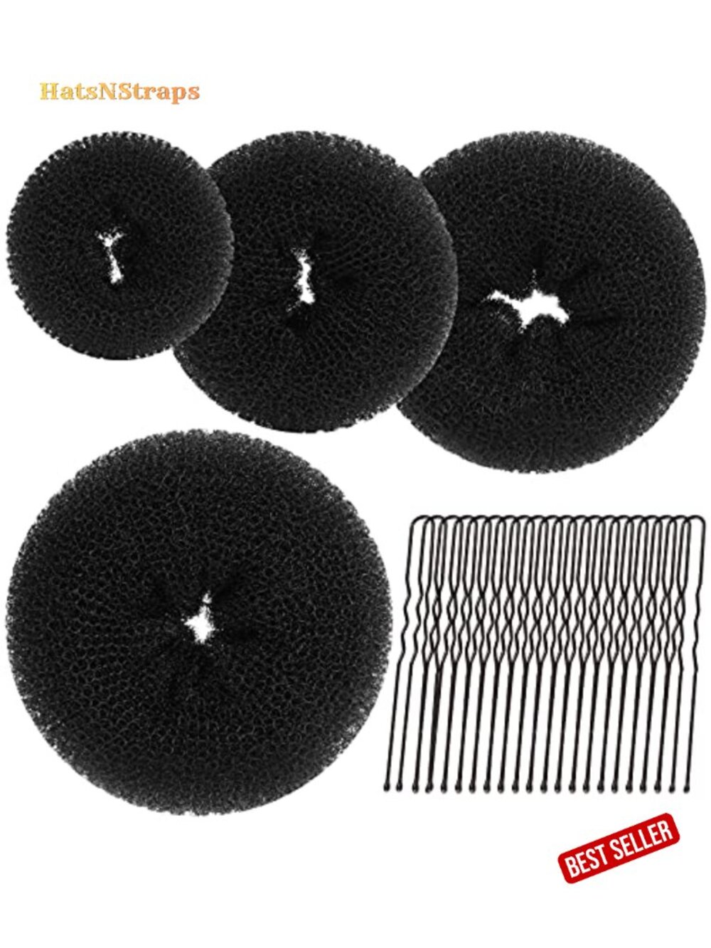 Hair Donut Bun Maker Set Nylon with Bobby Pins